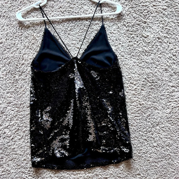 Zara sequined top black size XS NWOT - Picture 3 of 5